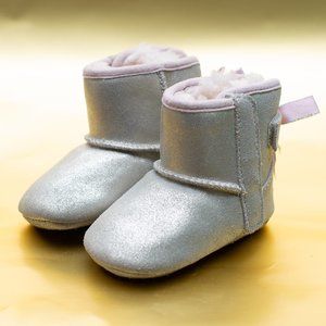 Baby Jesse Bow Silver Boots